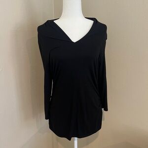 Vince Camuto Asymmetrical Black Longsleeve Top